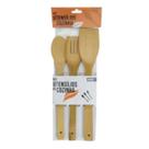 Utensílios De Cozinha 3 Peças Em Bambu