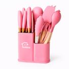 Utensílios de Cozinha Silicone Não Risca Panelas com Suporte