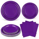 Utensílios de festa Ruisita Dark Purple Talleware 48 peças Utensílios de festa Ruisita Dark Purple Talleware 48 peças