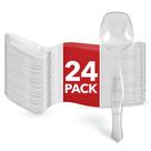 Utensílios de servir descartáveis de plástico transparente, 24 unidades, armazene sua casa Utensílios de servir descartáveis de plástico transparente, 24 unidades, armazene sua casa