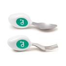 Utensílios infantis doddl Conjunto ergonômico de garfos e colheres Aqua