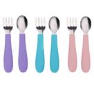 Utensílios para crianças WeeSprout 3 garfos e 3 colheres de aço inoxidável