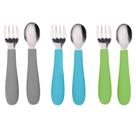 Utensílios para crianças WeeSprout 3 garfos e 3 colheres de aço inoxidável
