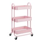Utilitário rolante ou carrinho de cozinha Amazon Basics 3-Tier Pink Utilitário rolante ou carrinho de cozinha Amazon Basics 3-Tier Pink