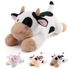 Vaca gnomântica de bicho de pelúcia pesada 22 cm 2,04 kg para crianças