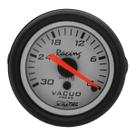 Vacuômetro 0-30 pol/Hg 52mm Branco Racing