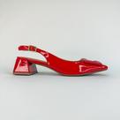 Valentina - slingback feminina em verniz com salto bloco vermelho 1869