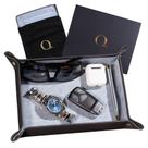 Valet Tray WATCHBANDS para homens, organizador de mesa de cabeceira cinza/azul