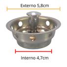 Valvula Americana 3 1/2 Cesto Cestinho Ralo Ralinho Inox Pia