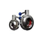 Válvula borboleta inox 304/silicone solda od c/ alavanca pino trava 2.1/2''