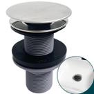 Valvula Click 7/8 30mm Tampa Aço Inox Ralo de Pia Banheiro Lavabo Tampa Inox Polido Brilhoso Ralo ABS Valvula de Escoamento Cuba Lavatorio