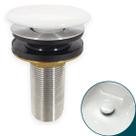Valvula Click ⅞ Ceramica Branca Ralo Para Cuba Pia Banheiro 30mm Válvula Pia Inteligente Escoamento Lavatório Tampa em Ceramica Corpo Aço inox
