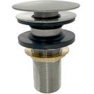 Valvula Click Com Ladrão 7/8 Inox Escovado Ralo De Pia Cuba Banheiro Com Escape 30mm Ralo Dreno Escoamento Lavatório Luxo Lavabo