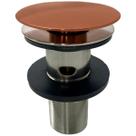 Valvula Click Com Ladrão 7/8 Rose Gold Ralo De Pia Cuba Banheiro Com Escape 30mm Ralo Dreno Escoamento Lavatório Luxo Lavabo