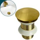 Valvula Click Dourada Escovada 1 ¼ Ralo De Pia Banheiro Aço Inox Tampa Click Inteligente Gold Valvula Escoamento 40mm