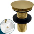 Valvula Click Dourada Escovada ⅞ Ralo De Pia Banheiro Inox Ralo Click Escoamento Cuba Lavatório 30mm Lavabo Gold Luxo