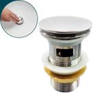 Valvula Click Inox 1 1/4 com Ladrão Banheiro Ralo de Pia para Lavabo Escoamento Cuba Lavatorio 4cm Espelhado Brilhoso Valvula Click Inox 1 1/4 com Ladrão Banheiro Ralo de Pia para Lavabo Escoamento Cuba Lavatorio 4cm Espelhado Brilhoso