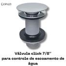 Valvula click para cubas de banheiros e lavabos conexao 7/8'' - abs com acabamento inox