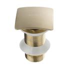 Válvula Click Up Dourado Fosco Latão Inox Quadrado Inteligente Para Cuba Válvula Click Up Dourado Fosco Latão Inox Quadrado Inteligente Para Cuba