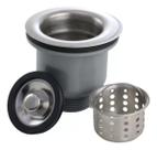 Valvula Cozinha Com Cesto Higiênico Removível 3 ½ Pia Aço Inox Ralo antiodor