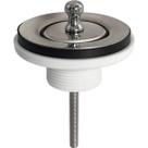 Válvula de Escoamento Para Lavatório Saída Dagua ⅞ Com Parafuso Tampa Inox Polido Ralo Pia Para Banheiro Lavabo Corpo Plástico