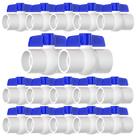 Válvula de esfera de PVC EPHECH SCH40 Válvula de tubo de água de PVC deslizante 16PCS