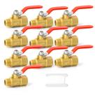Válvula de esfera GASHER 3 PCS, mini interruptor de desligamento em latão de 1/4 de polegada