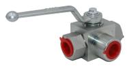 Válvula de esfera hidráulica L-Born KHB3K 1/2" NPT 3 vias 500 Bar