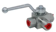 Válvula de esfera hidráulica L KHB3K 1/4" NPT 3 vias 500 Bar