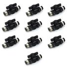 Válvula de esfera Push Connect Union Air Flow Control, pacote com 10