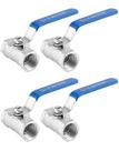 Válvula de esfera QWORK 1/2 NPT em aço inoxidável 304, pacote com 4 Válvula de esfera QWORK 1/2 NPT em aço inoxidável 304, pacote com 4