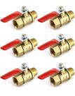 Válvula de esfera QWORK 1/4 Heavy Duty Brass, pacote com 6 interruptores de desligamento