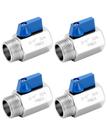 Válvula de esfera QWORK Mini 304 em aço inoxidável 3/4 NPT, pacote com 4