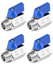 Válvula de esfera QWORK Mini 304 em aço inoxidável 3/8 NPT, pacote com 4