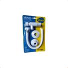 Válvula Descarga Mictório Blukit Branco Flexível 30cm Kit Completo C/ Canopla Envio Imediato