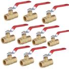 Válvula GUOFIS de 1/2" Heavy Duty Full Port Brass Ball, pacote com 10 Válvula GUOFIS de 1/2" Heavy Duty Full Port Brass Ball, pacote com 10