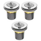 Válvula para tanque 1.1/4 em metal cromada kit 3 unidades Válvula para tanque 1.1/4 em metal cromada kit 3 unidades