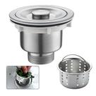 Valvula Pia Cozinha 4 1/2 Inox 304 Com Cesto Removível Ralo