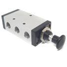 Válvula Pneumática 5/2 Vias Botão/Puxador Trava Rosca 1/4 BSP
