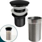 Valvula Preta Longa Com Prolongador 14cm Para Cuba De Apoio e Sobrepor 1 1/4 Ralo Pia Banheiro Black Valvula Click Escoamento Bancada Grossa Granito Valvula Preta Longa Com Prolongador 14cm Para Cuba De Apoio e Sobrepor 1 1/4 Ralo Pia Banheiro Black Valvula Click Escoamento Bancada Grossa Granito