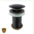 Valvula Ralo 7/8 Click Up Inteligente Em Metal Inox Preto Para Banheiro Pia Cuba Cód. 7722
