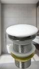 Válvula Ralo Click 1 1/4" Inox Tampa Cerâmica Branca Válvula Ralo Click 1 1/4" Inox Tampa Cerâmica Branca