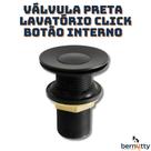 Válvula Ralo Click Interno Preto Pia Lavatório Cuba 7/8 Abs Acabamento Fosco