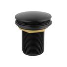 Válvula Ralo Click para Cuba e Pia de Banheiro em Metal Preto Fosco Black Matte