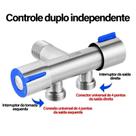 Válvula triangular para banheiro, 1 em 2 de saída, controle duplo de três vias, interruptor duplo, separador de água do