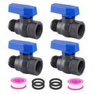 Válvula Vtenyeo 3/4" GHT, válvula de esfera de plástico, pacote com 4 Válvula Vtenyeo 3/4" GHT, válvula de esfera de plástico, pacote com 4