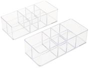 Vanity Organizer iDesign Divided Clear Plastic, conjunto de 2
