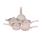 VAR Conjunto de Panelas Serena MTA 5 Peças Revestimento Cerâmico (Escolha a Cor) Cor:Rosa