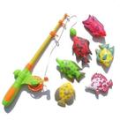 Vara de pesca magnética Toy Fishing Rod com 6 modelos de peixes