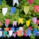 Varal 10 Metros Bandeirinha Colorida de Plástico Decoração Para Festa Junina